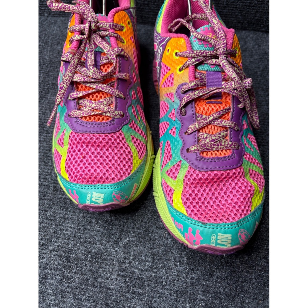 Asics Gel Noosa Tri 9 Womens Running Shoes Pink Orange Neon C401N US 5 - Picture 2 of 8